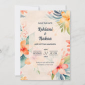 Hawaiian Wedding Save the Date Uitnodiging (Voorkant)