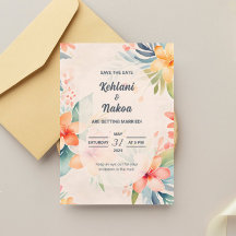 Hawaiian Wedding Save the Date Uitnodiging