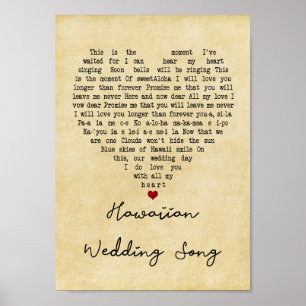 Hawaiian Wedding Song  Heart Song Lyric Poster