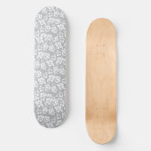 Hawaiian White Flower Skateboard (Voorkant)