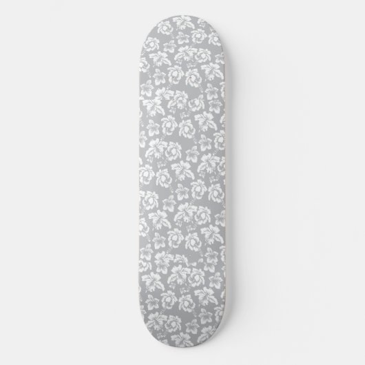Hawaiian White Flower Skateboard (Voorkant)