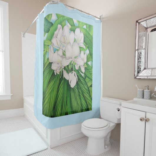 Hawaiian White Ginger Douchegordijn (In situ)