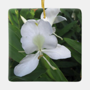 Hawaiian White Ginger Flower Keramisch Ornament