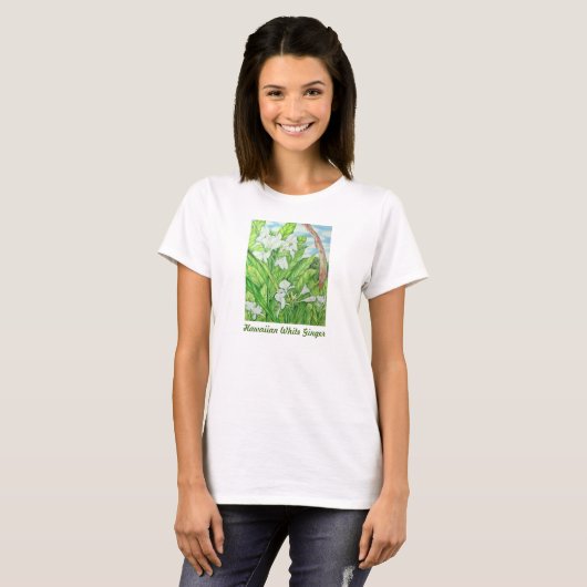 Hawaiian White Ginger T-shirt (Voorkant volledig)