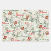Hawaiian White Orchid Mele Kalikimaka Gift Wrap Inpakpapier Vel (Voorkant)