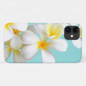 Hawaiian white plumeria flower blue Case-Mate iPhone case (Achterkant (horizontaal))