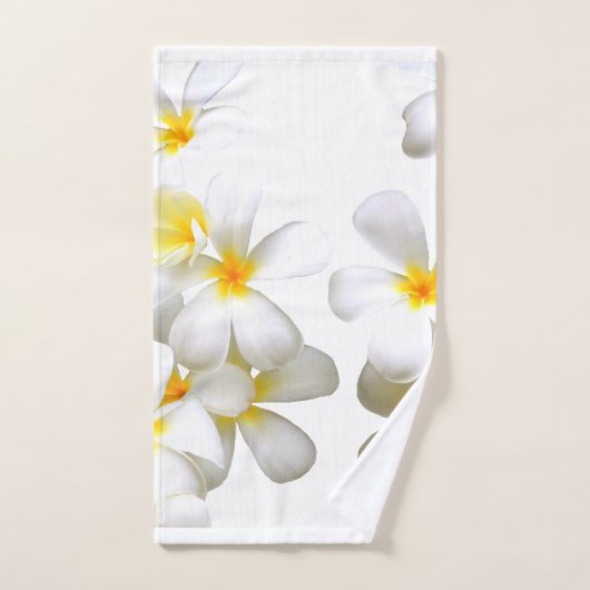 Hawaiian white plumeria flower handdoek (Handdoek)