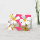 Hawaiian white plumeria greeting card pink kaart (Voorkant)
