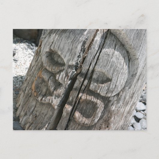 Hawaiian Wooden Tiki Briefkaart (Voorkant)