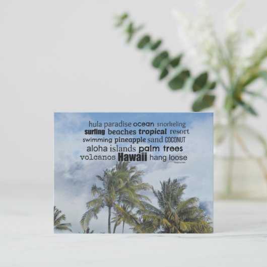 Hawaiian Word Collage Briefkaart (Staand voorkant)