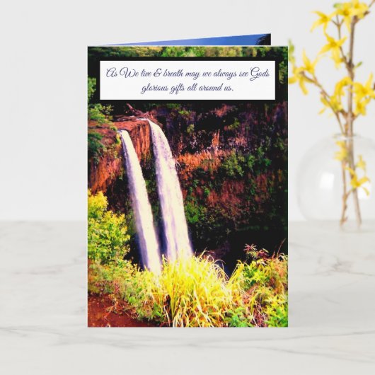 Hawaiian Words and Quotes Kaart (Gele Bloem)