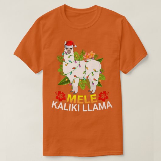 Hawaiian Xmas Llama Lights Mele Kalikimaka Llama C T-shirt (Design voorkant)