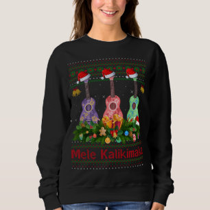 Hawaiian Xmas Ugly Mele Kalikimaka Ukulele Guitar Trui