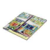 Hawaiian Yellow en Blue Plantation Cottage Tegeltje (Zijkant)