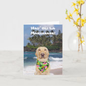 Hawaiian Yellow Lab Vaderdag Kaart (Gele Bloem)