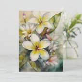 Hawaiian Yellow Plumeria Feestdagenkaart (Staand voorkant)