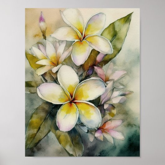 Hawaiian Yellow Plumeria Poster (Voorkant)