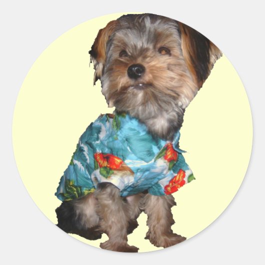 Hawaiian Yorkie Sticker (Voorkant)