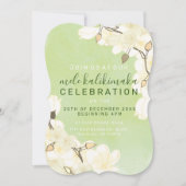 Hawaiian Zachte Zon Witte Bloemen Kerst: Groen Kaart (Voorkant)