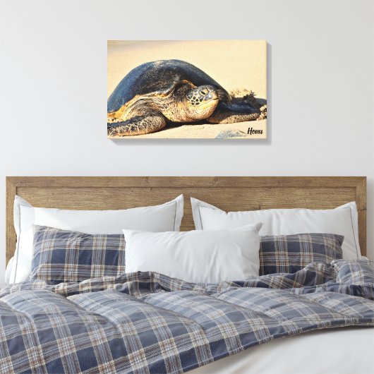 Hawaiian Zee Turtle Canvas Print (Insitu (Slaapkamer))