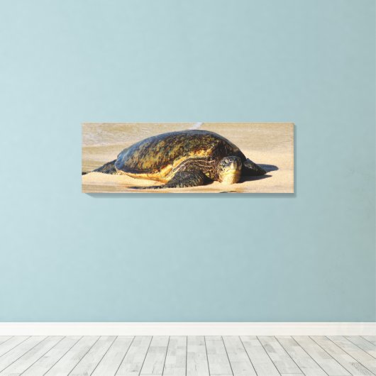 Hawaiian Zee Turtle Canvas Print (Insitu (Houten vloer))
