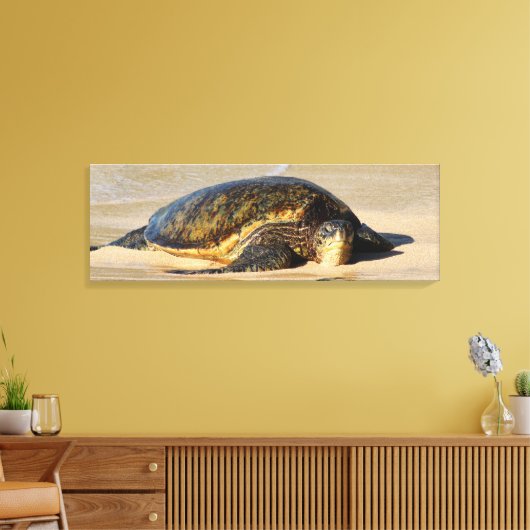 Hawaiian Zee Turtle Canvas Print (Insitu (Woonkamer))