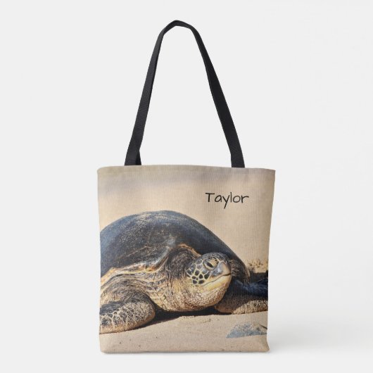 Hawaiian Zee Turtle Personalized Canvas tas (Achterkant)