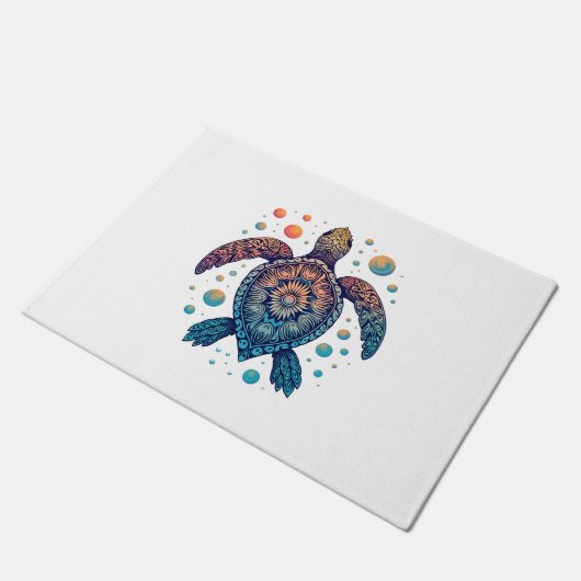 Hawaiian Zee Turtle Stropdas-Dye Hawaii Vacation B Deurmat (Schuin)