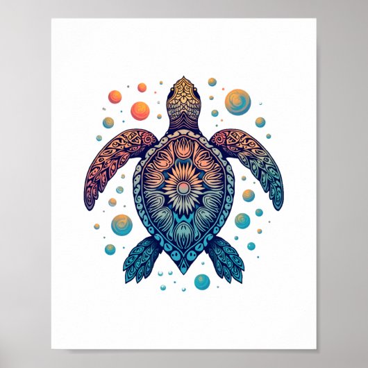 Hawaiian Zee Turtle Stropdas-Dye Hawaii Vacation B Poster (Voorkant)