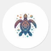 Hawaiian Zee Turtle Stropdas-Dye Hawaii Vacation B Ronde Sticker (Voorkant)