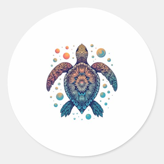 Hawaiian Zee Turtle Stropdas-Dye Hawaii Vacation B Ronde Sticker (Voorkant)