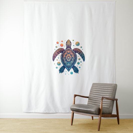 Hawaiian Zee Turtle Stropdas-Dye Hawaii Vacation B Wandkleed (In situ)