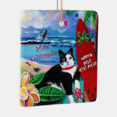 Hawaiians kerstkat in Poipu Ceramic Ornament (Rechts)