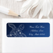 Hawaiians Zee Turtle White over Blue Beach Weddens Etiket (Insitu)