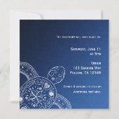 Hawaiians Zee Turtle White over Blue Beach Weddens Kaart (Achterkant)