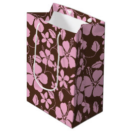 HAWAIIANSE HULA (HIBISCUS) BRUIN/ROZE MEDIUM CADEAUZAKJE