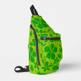 HAWAIIANSE HULA (HIBISCUS) IN LEMON LIME SLING BAG