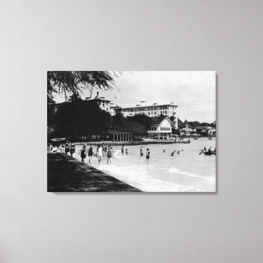 HawaiiBeachfront-scène FotoHawaii Canvas Afdruk (Voorkant)