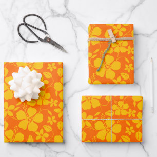 HAWAIIË HULA (HIBISCUS) SINAASAPPELMENGSEL INPAKPAPIER VEL