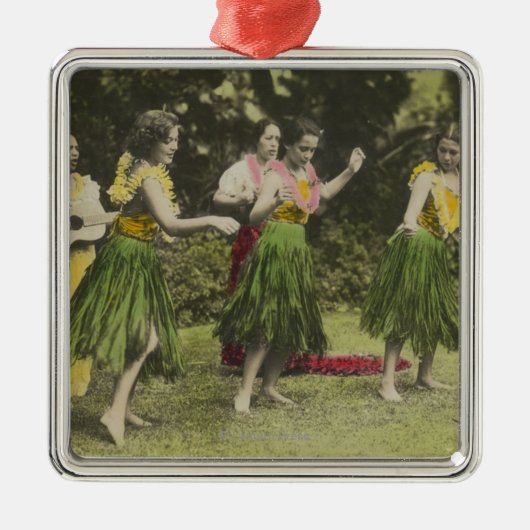 HawaiiHula dansers in ColorHawaii Metalen Ornament (Voorkant)