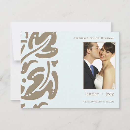 Hawaiin -Save the date -Blauw Save The Date (Voorkant)