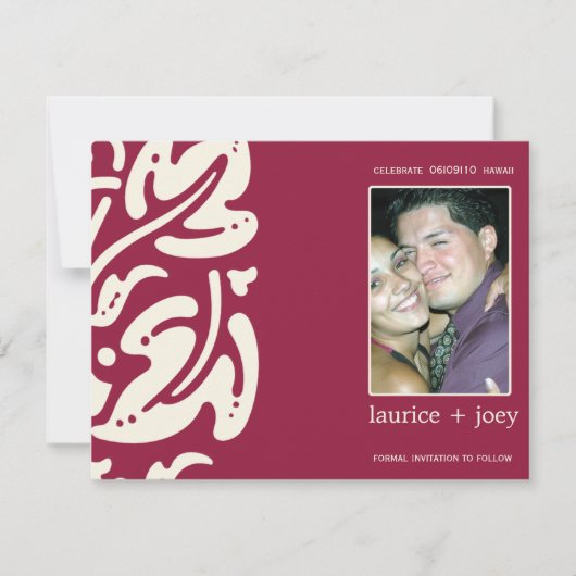 Hawaiin - Save the date briefkaart (Voorkant)