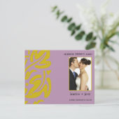 Hawaiin -Save the date -paarse Save The Date (Staand voorkant)