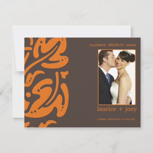 Hawaiin -Save the date -Sinaasappel Save The Date (Voorkant)