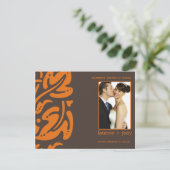 Hawaiin -Save the date -Sinaasappel Save The Date (Staand voorkant)
