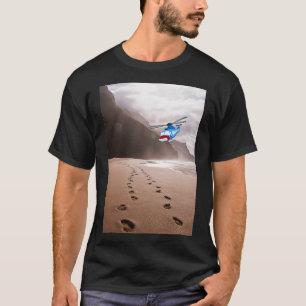 Hawaiin-voetafdrukken in het zand t-shirt