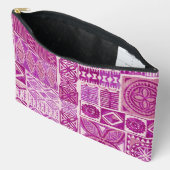 Hawaïische print tapa fuchsia etui (Open)
