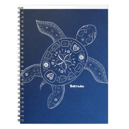 Hawaiische zeeschildpad Wit op Blauwe Strand Tropi Notitieboek