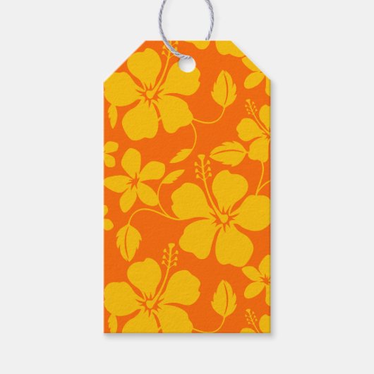 HAWAIISE HULA (HIBISCUS) SINAASAPPELMENGSEL CADEAULABEL (Voorkant)