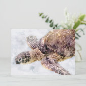 Hawaiitisch Zee Turtle Realistische Waterverf Kaart (Staand voorkant)